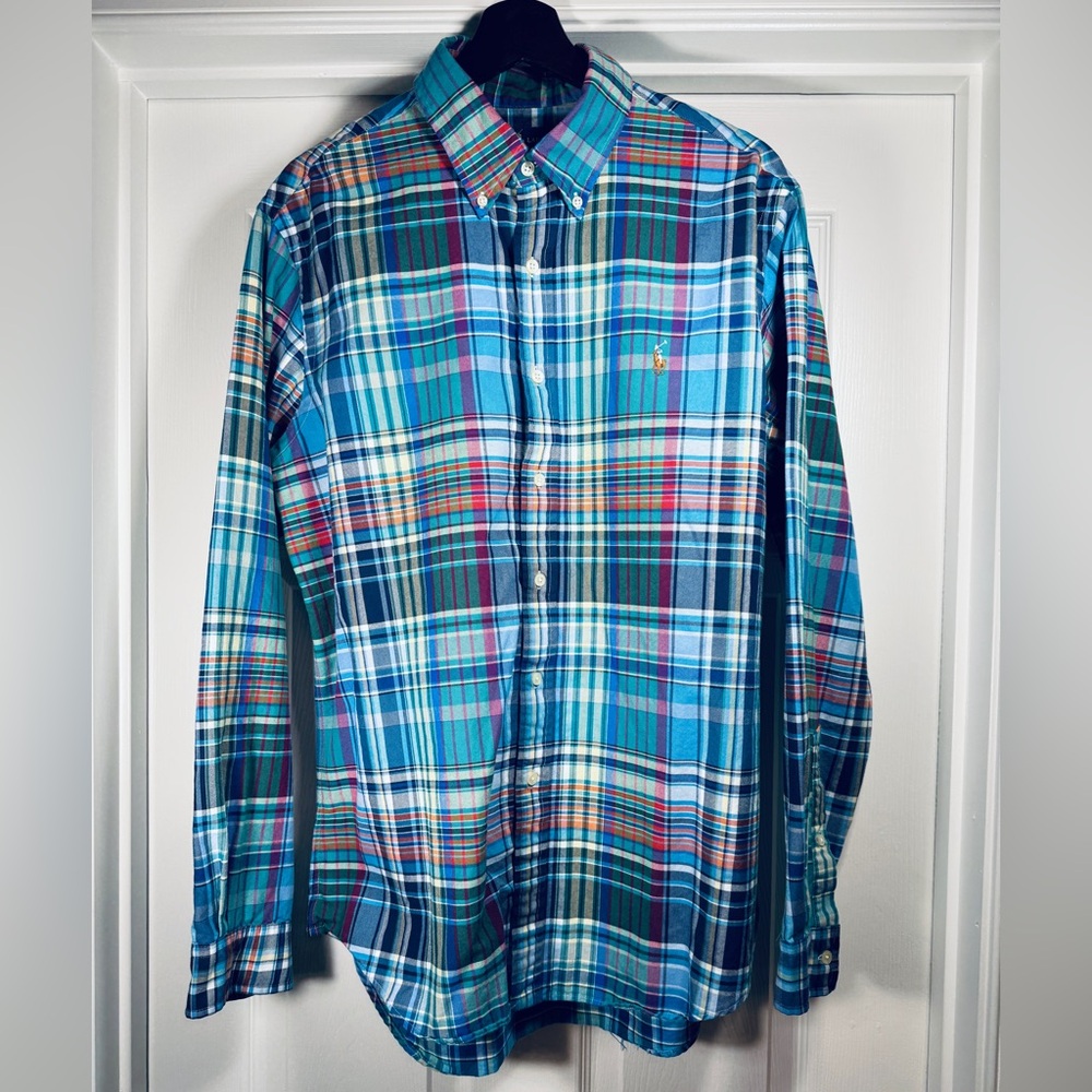 Ralph Lauren Men's Slim Fit Plaid Oxford Shirt